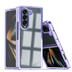 Custodia Plastica Rigida Cover Opaca Fronte e Retro 360 Gradi QW1 per Samsung Galaxy Z Fold5 5G Viola