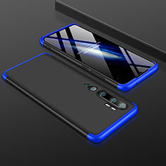 Custodia Plastica Rigida Cover Opaca Fronte e Retro 360 Gradi R01 per Xiaomi Mi Note 10 Blu e Nero