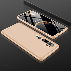 Custodia Plastica Rigida Cover Opaca Fronte e Retro 360 Gradi R01 per Xiaomi Mi Note 10 Oro