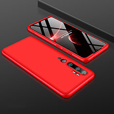 Custodia Plastica Rigida Cover Opaca Fronte e Retro 360 Gradi R01 per Xiaomi Mi Note 10 Rosso