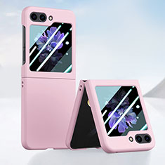Custodia Plastica Rigida Cover Opaca Fronte e Retro 360 Gradi SD1 per Samsung Galaxy Z Flip5 5G Oro Rosa