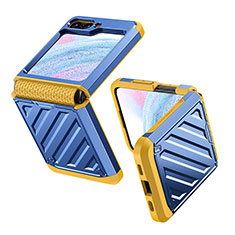 Custodia Plastica Rigida Cover Opaca Fronte e Retro 360 Gradi Z01L per Samsung Galaxy Z Flip5 5G Blu