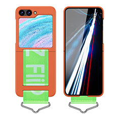 Custodia Plastica Rigida Cover Opaca Fronte e Retro 360 Gradi Z02L per Samsung Galaxy Z Flip5 5G Arancione