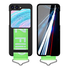 Custodia Plastica Rigida Cover Opaca Fronte e Retro 360 Gradi Z02L per Samsung Galaxy Z Flip5 5G Nero