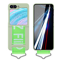 Custodia Plastica Rigida Cover Opaca Fronte e Retro 360 Gradi Z02L per Samsung Galaxy Z Flip5 5G Verde Pastello