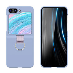 Custodia Plastica Rigida Cover Opaca Fronte e Retro 360 Gradi Z03L per Samsung Galaxy Z Flip5 5G Grigio Lavanda