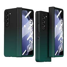 Custodia Plastica Rigida Cover Opaca Fronte e Retro 360 Gradi Z03L per Samsung Galaxy Z Fold5 5G Verde Notte