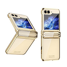 Custodia Plastica Rigida Cover Opaca Fronte e Retro 360 Gradi ZL10 per Samsung Galaxy Z Flip5 5G Oro