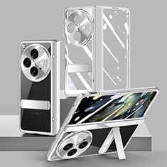 Custodia Plastica Rigida Cover Opaca Fronte e Retro 360 Gradi ZL3 per OnePlus Open 5G Argento