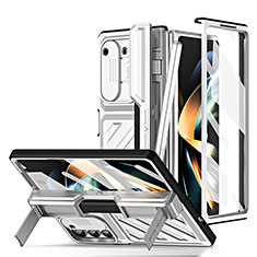 Custodia Plastica Rigida Cover Opaca Fronte e Retro 360 Gradi ZL5 per Samsung Galaxy Z Fold5 5G Argento