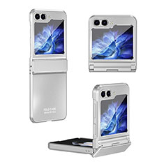Custodia Plastica Rigida Cover Opaca Fronte e Retro 360 Gradi ZL7 per Samsung Galaxy Z Flip5 5G Argento