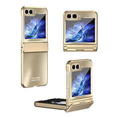 Custodia Plastica Rigida Cover Opaca Fronte e Retro 360 Gradi ZL7 per Samsung Galaxy Z Flip5 5G Oro