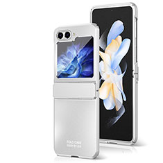 Custodia Plastica Rigida Cover Opaca Fronte e Retro 360 Gradi ZL8 per Samsung Galaxy Z Flip5 5G Argento