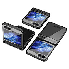 Custodia Plastica Rigida Cover Opaca Fronte e Retro 360 Gradi ZL9 per Samsung Galaxy Z Flip5 5G Nero