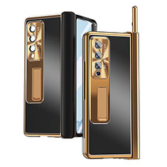 Custodia Plastica Rigida Cover Opaca H05 per Samsung Galaxy Z Fold3 5G Oro e Nero