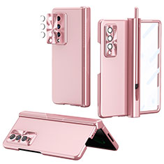 Custodia Plastica Rigida Cover Opaca H08 per Samsung Galaxy Z Fold3 5G Oro Rosa