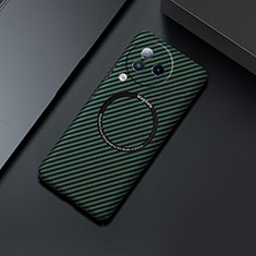Custodia Plastica Rigida Cover Opaca Spigato con Mag-Safe Magnetic per Xiaomi Civi 3 5G Verde
