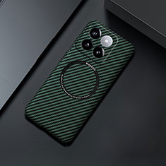 Custodia Plastica Rigida Cover Opaca Spigato con Mag-Safe Magnetic per Xiaomi Mi 14 Pro 5G Verde