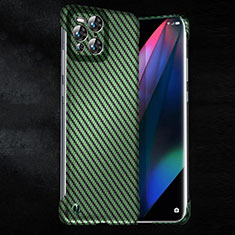 Custodia Plastica Rigida Cover Opaca Spigato per Oppo Find X3 5G Verde