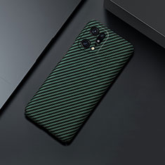 Custodia Plastica Rigida Cover Opaca Spigato per Oppo Find X5 5G Verde