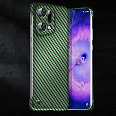 Custodia Plastica Rigida Cover Opaca Spigato T01 per Oppo Find X5 5G Verde