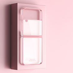 Custodia Plastica Rigida Cover Opaca T01 per Samsung Galaxy Z Flip4 5G Oro Rosa