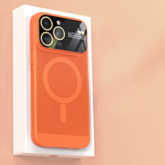 Custodia Plastica Rigida Cover Perforato con Mag-Safe Magnetic JS1 per Apple iPhone 13 Pro Max Arancione