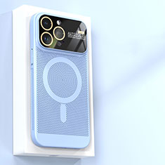 Custodia Plastica Rigida Cover Perforato con Mag-Safe Magnetic JS1 per Apple iPhone 13 Pro Max Cielo Blu
