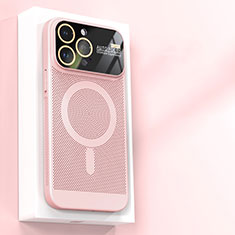Custodia Plastica Rigida Cover Perforato con Mag-Safe Magnetic JS1 per Apple iPhone 15 Pro Rosa