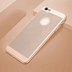 Custodia Plastica Rigida Cover Perforato per Apple iPhone 6 Plus Oro
