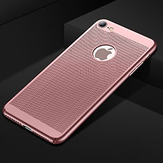 Custodia Plastica Rigida Cover Perforato per Apple iPhone 8 Oro Rosa