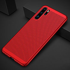 Custodia Plastica Rigida Cover Perforato per Huawei P30 Pro New Edition Rosso