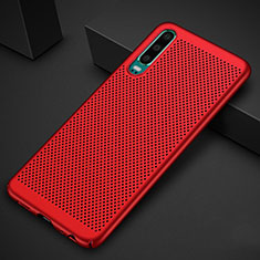 Custodia Plastica Rigida Cover Perforato per Huawei P30 Rosso