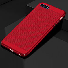Custodia Plastica Rigida Cover Perforato per Huawei Y6 (2018) Rosso