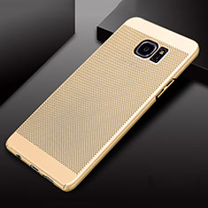 Custodia Plastica Rigida Cover Perforato per Samsung Galaxy S7 Edge G935F Oro