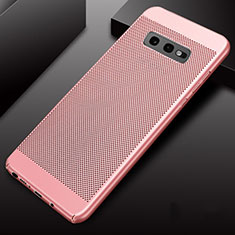 Custodia Plastica Rigida Cover Perforato W01 per Samsung Galaxy S10e Oro Rosa