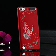 Rosso Custodia Plastica Rigida Farfalle per Apple iPod Touch 5 Rosso