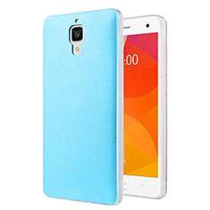 Custodia Plastica Rigida In Pelle per Xiaomi Mi 4 LTE Cielo Blu
