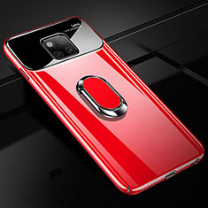 Custodia Plastica Rigida Laterale Cover Opaca 360 Gradi con Magnetico Anello Supporto per Huawei Mate 20 Rosso