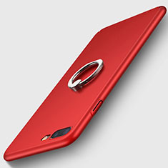 Custodia Plastica Rigida Opaca con Anello Supporto A01 per Apple iPhone 8 Plus Rosso