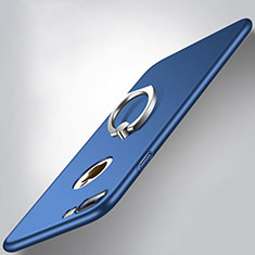 Custodia Plastica Rigida Opaca con Anello Supporto A02 per Apple iPhone 8 Plus Blu