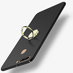 Custodia Plastica Rigida Opaca con Anello Supporto A02 per Huawei Honor 8 Pro Nero