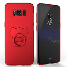 Custodia Plastica Rigida Opaca con Anello Supporto A02 per Samsung Galaxy S8 Plus Rosso