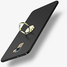 Custodia Plastica Rigida Opaca con Anello Supporto A03 per Huawei Honor 7 Dual SIM Nero