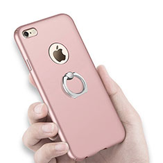 Custodia Plastica Rigida Opaca con Anello Supporto per Apple iPhone 6 Plus Rosa