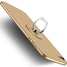 Custodia Plastica Rigida Opaca con Anello Supporto per Apple iPhone 8 Oro
