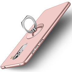 Custodia Plastica Rigida Opaca con Anello Supporto per Huawei Honor 6X Oro Rosa