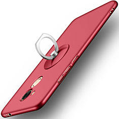 Custodia Plastica Rigida Opaca con Anello Supporto per Huawei Honor V9 Play Rosso