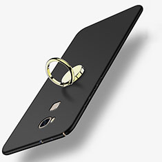 Custodia Plastica Rigida Opaca con Anello Supporto per Huawei Honor X5 Nero