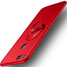 Custodia Plastica Rigida Opaca con Anello Supporto per Xiaomi Mi 5X Rosso